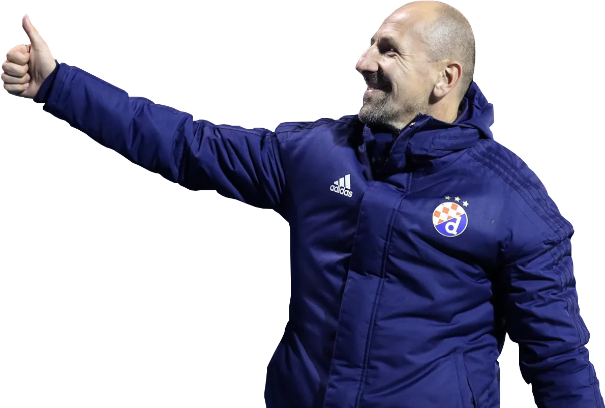 Damir Krznar celebrating as Dinamo Zagreb head coach